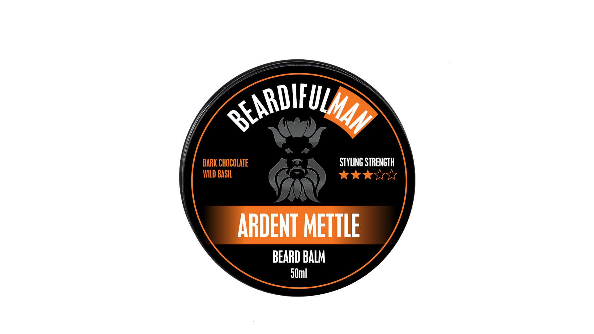 Single 50ml tin of Ardent Mettle premium quality beard balm from Beardifulman