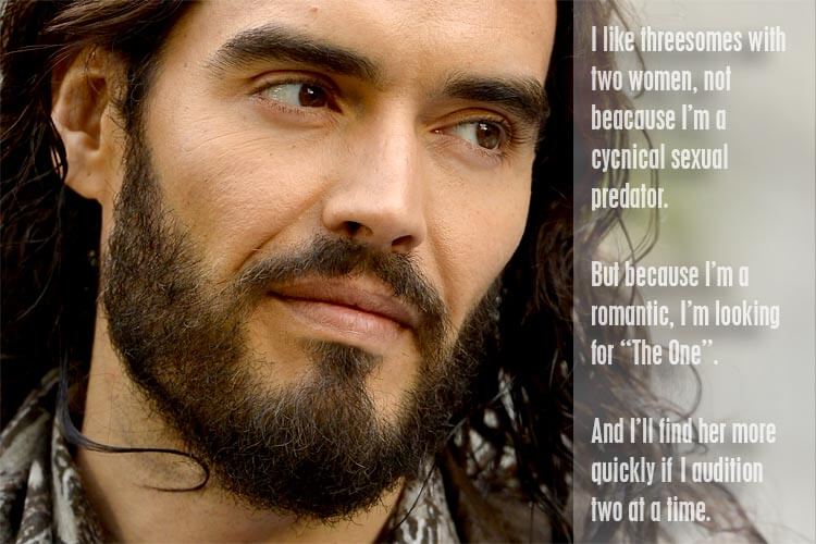 Russel brand describing his view on threesomes